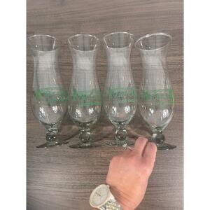 Set of 4 Pat O’brien’s hurricane glasses New Orleans souvenir barware cocktail‎